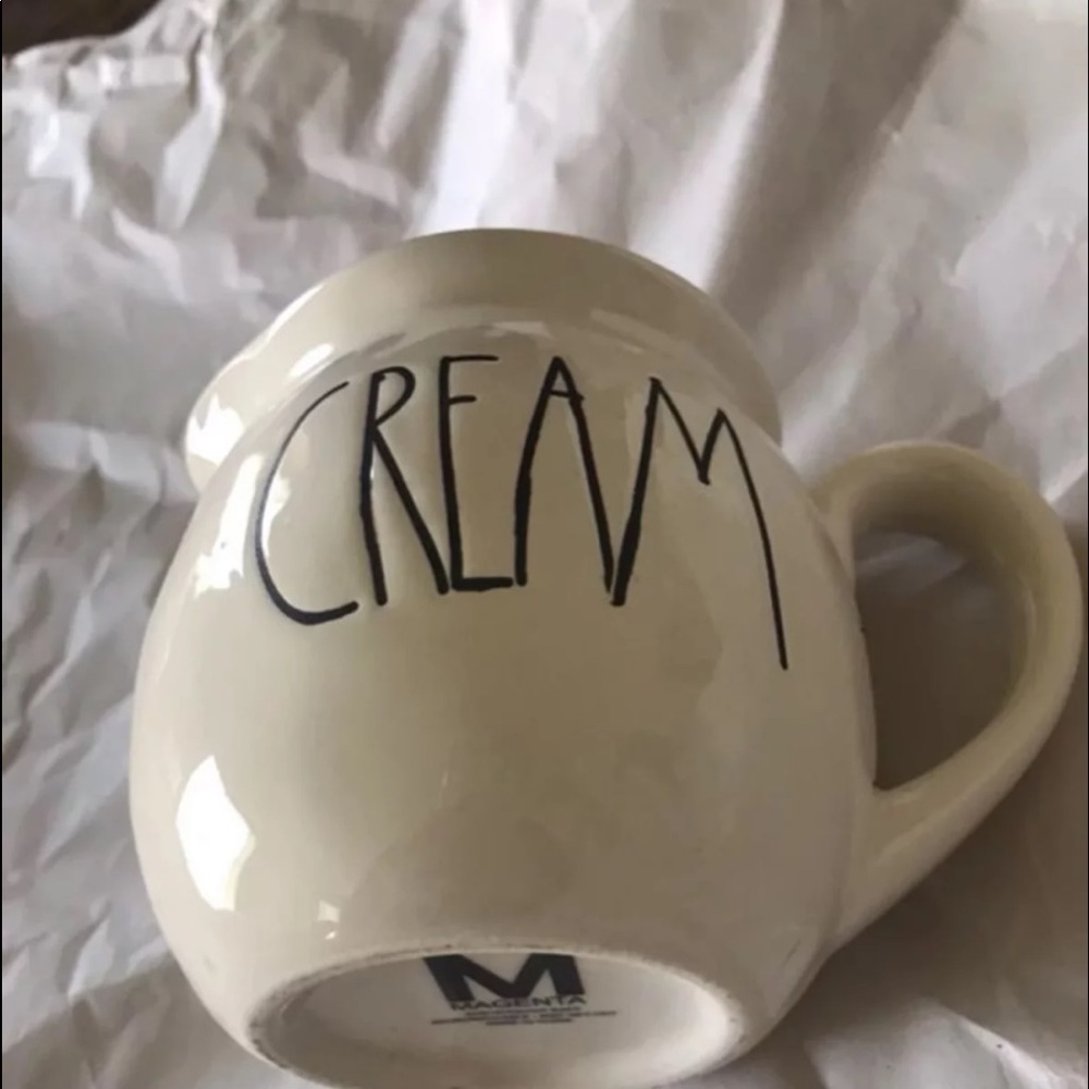 M stamp Rae Dunn cream jar